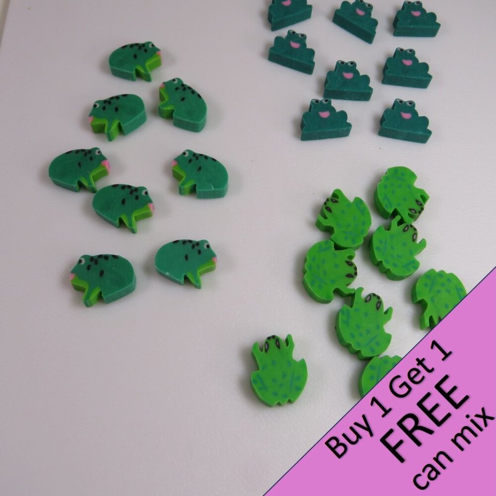 Easter Egg Filler: Small Frog Erasers (24 items)(they stand up)
